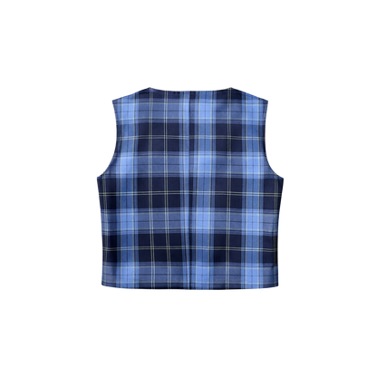 Dos Mil Blue Checkered Top