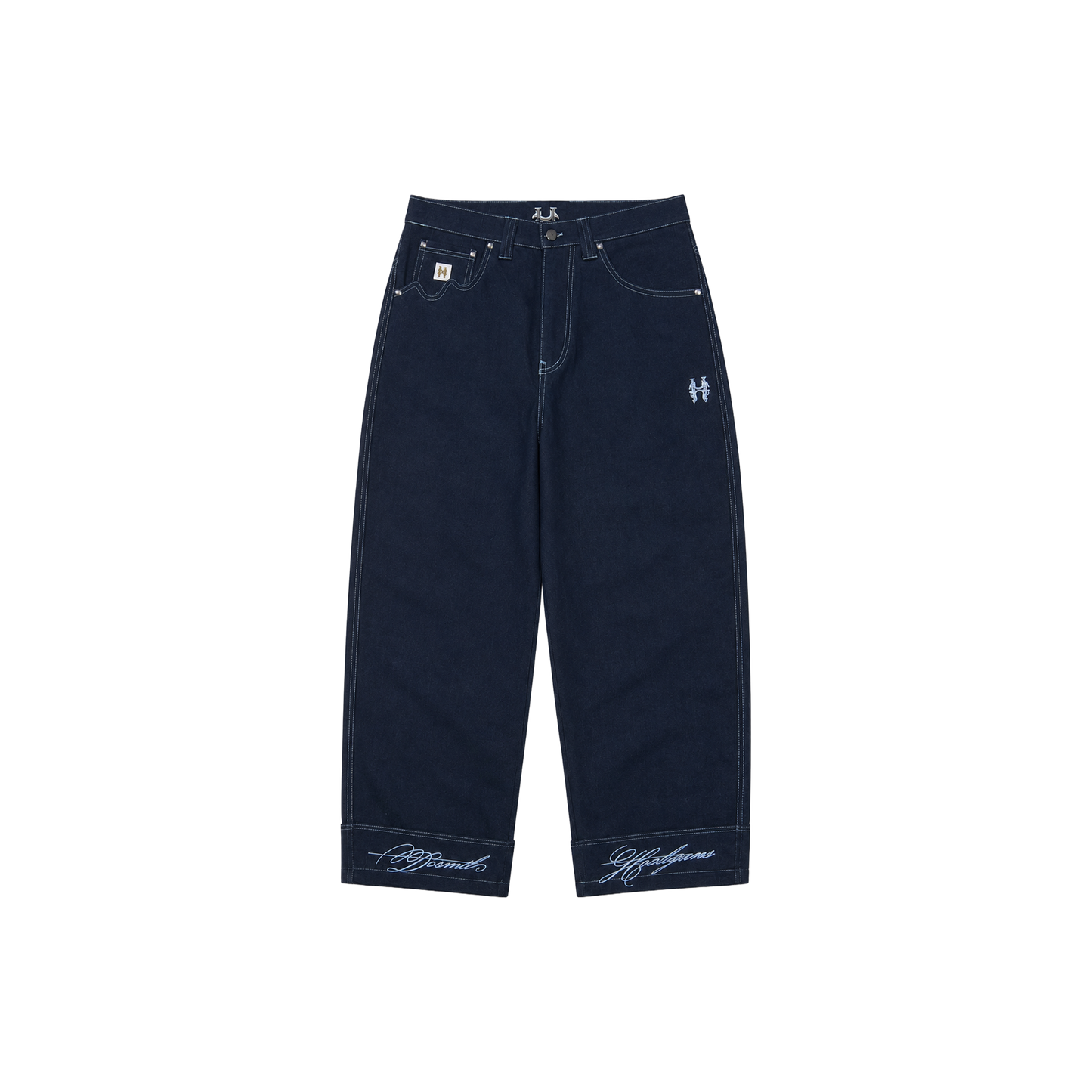Dos Mil Blue Denim Cursive Pants