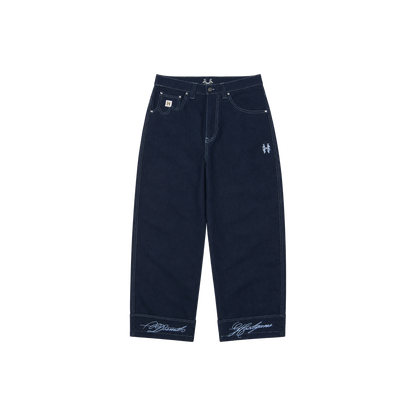 Dos Mil Blue Denim Cursive Pants