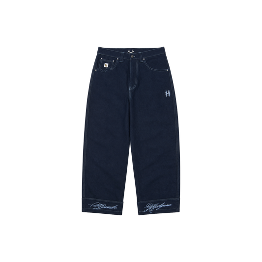 Dos Mil Blue Denim Cursive Pants