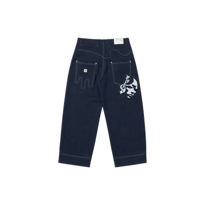 Dos Mil Blue Denim Cursive Pants
