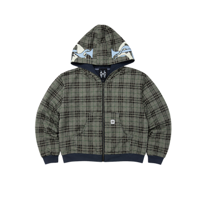 Dos Mil Reversible Green Plaid Hoodie