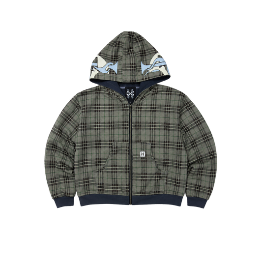 Dos Mil Reversible Green Plaid Hoodie