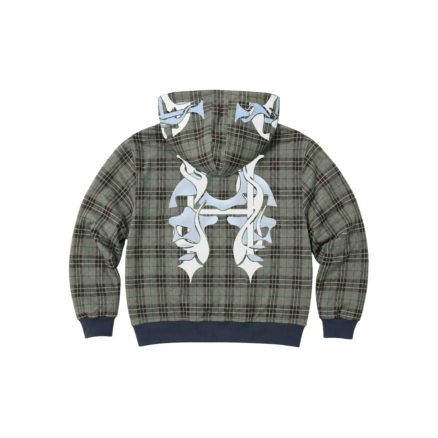 Dos Mil Reversible Green Plaid Hoodie
