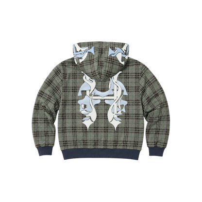 Dos Mil Reversible Green Plaid Hoodie