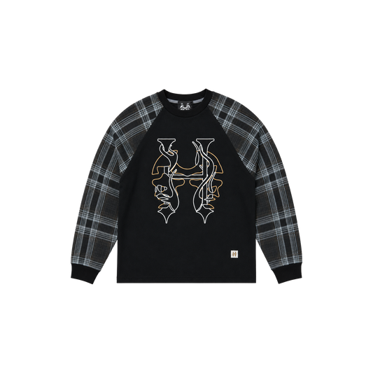 Dos Mil Raglan Top Plaid