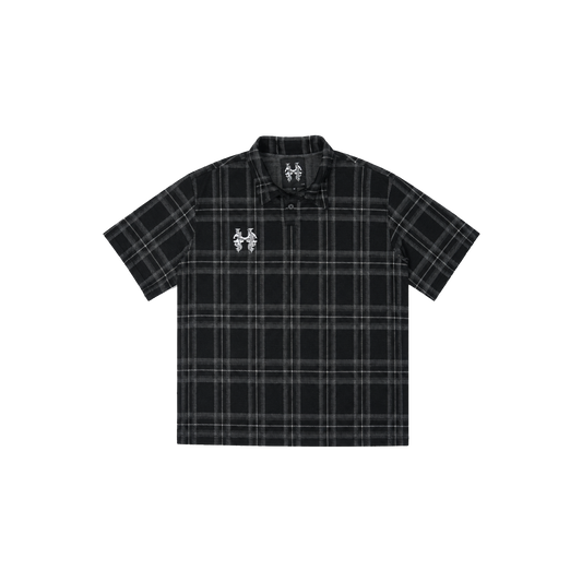 Dos Mil Black Plaid Polo Twoface Inferno Logo