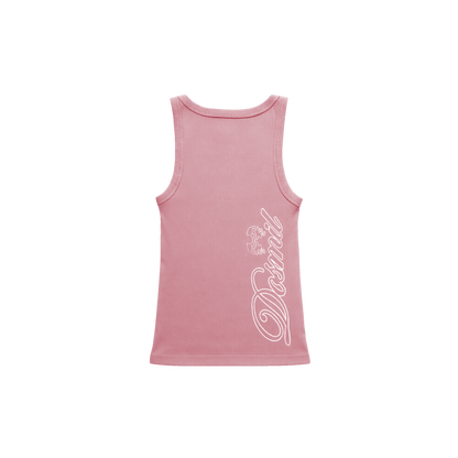 Dos Mil Curve Rib Pink Tank Top