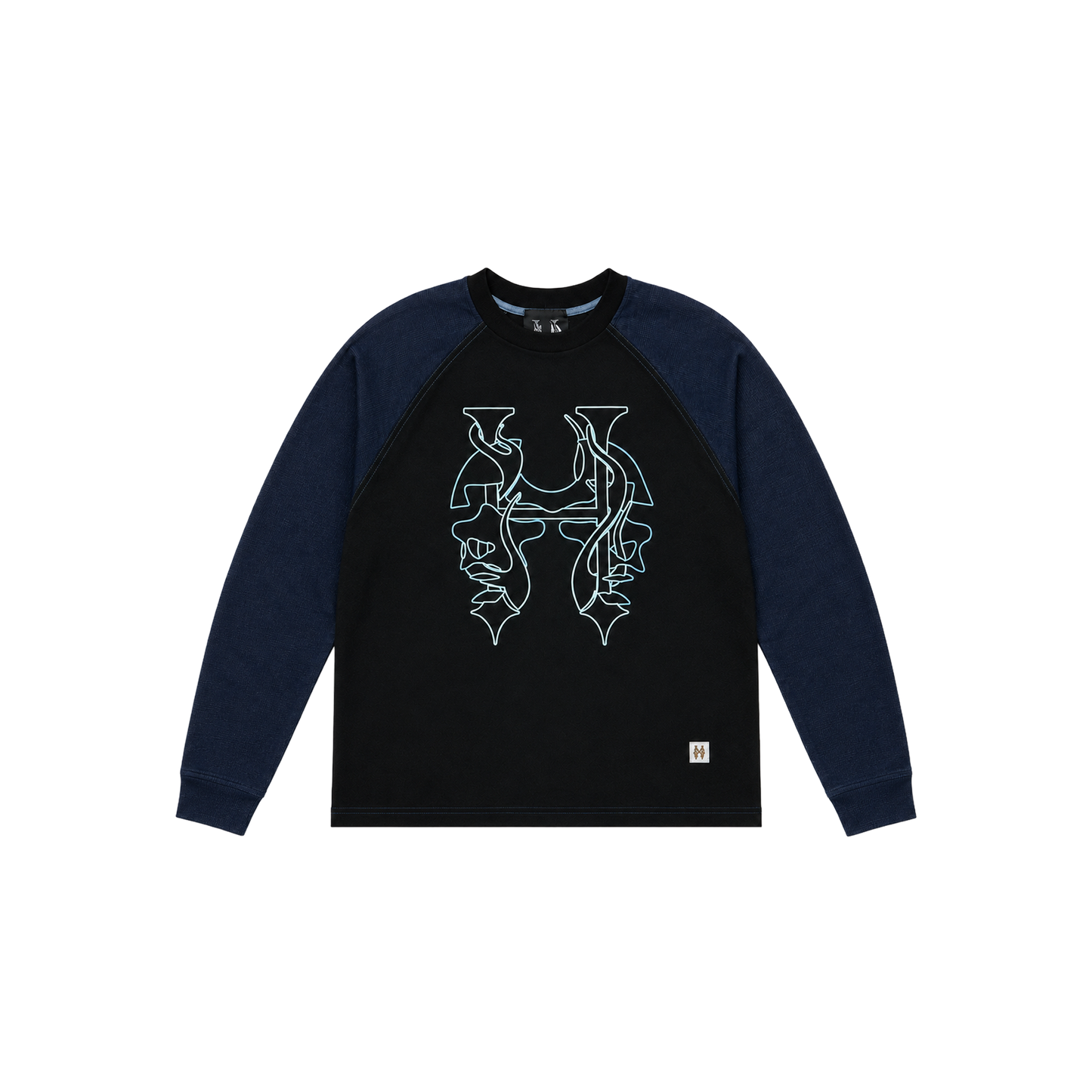 Dos Mil Raglan Top Blue Checkered