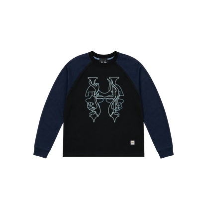 Dos Mil Raglan Top Blue Checkered