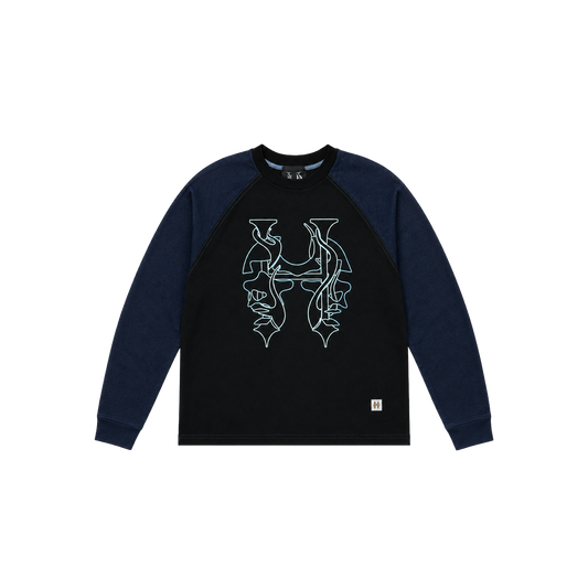 Dos Mil Raglan Top Blue Checkered