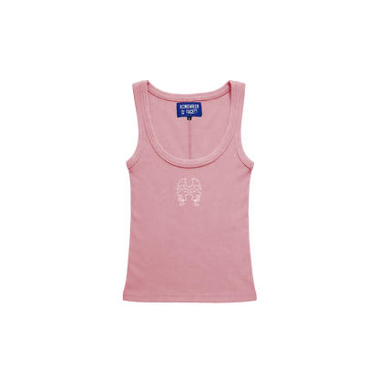 Dos Mil Curve Rib Pink Tank Top