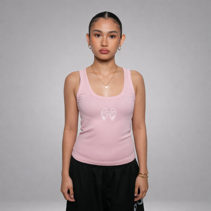 Dos Mil Curve Rib Pink Tank Top