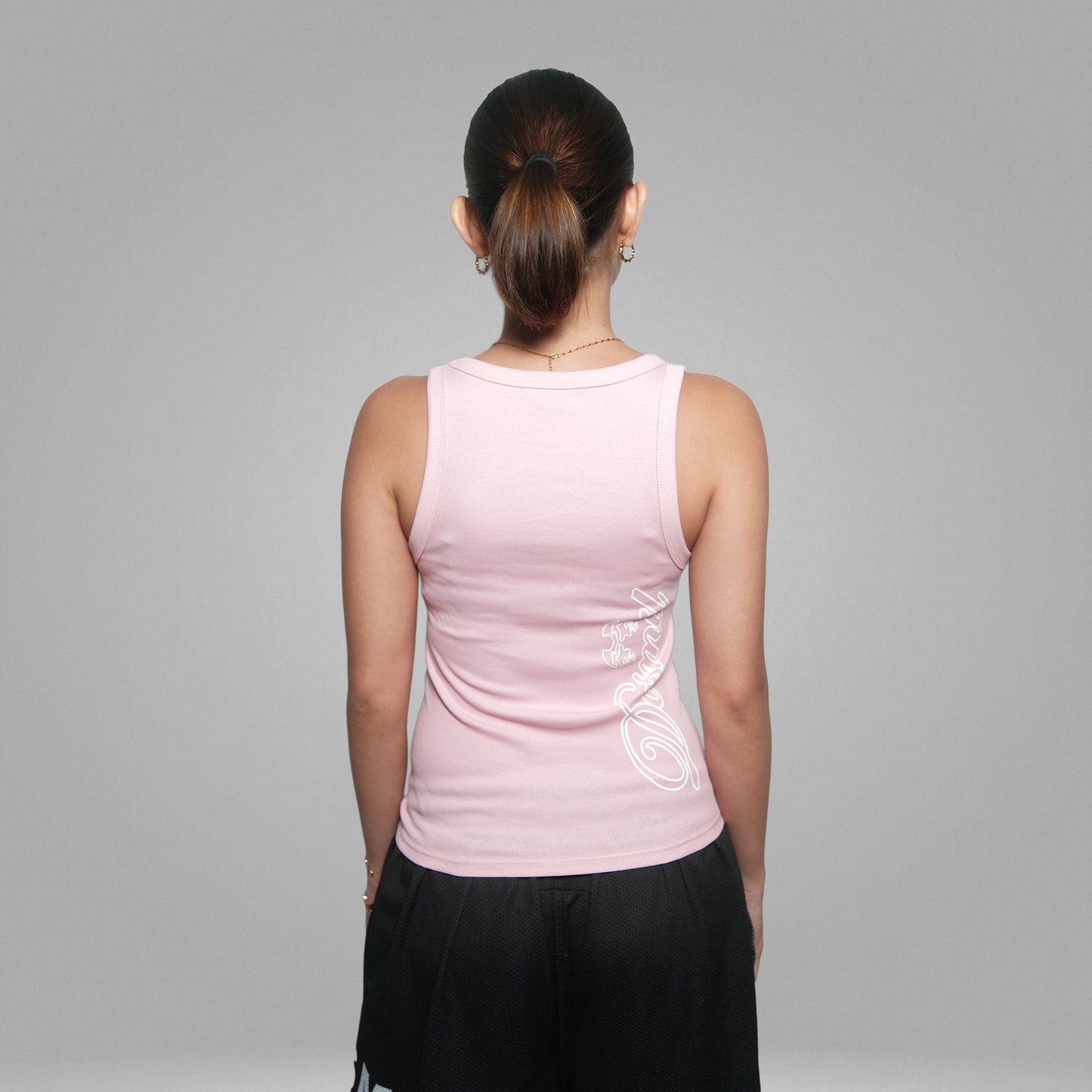 Dos Mil Curve Rib Pink Tank Top