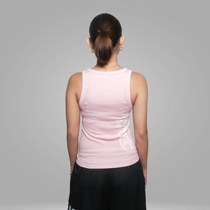 Dos Mil Curve Rib Pink Tank Top