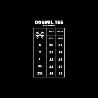 DOSMIL tee size chart